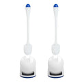 CELOX Toilet Bowl Brush and Holder, Compact Toilet Brush with Breathable Ventilation Stand Base, Bathroom Cleaning Kit, White, 2 Set - color: White