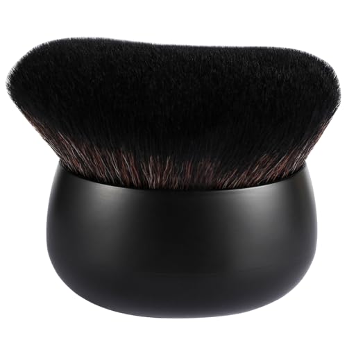 Extra Large Body Makeup Brush for Self Tanner, 75mm Leg Makeup & Bronzer Blend Kabuki Brush Ultra Soft Dense Vegan Bristles for Body Makeup, Oval Face & Back, Tattoo Cover up, Wet & Dry Use (Black)