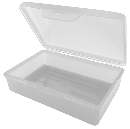American Comb Travel Soap Box with lid - Clear White - Perfect for Traveling, Gym, or Storage. Made in The USA. - color: White