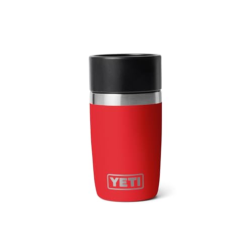 YETI Rambler 8 oz Travel Bottle, Stainless Steel, Vacuum Insulated with Leakproof Commuter Cap, Rescue Red - color: Rescue Red, size: 8 Ounces