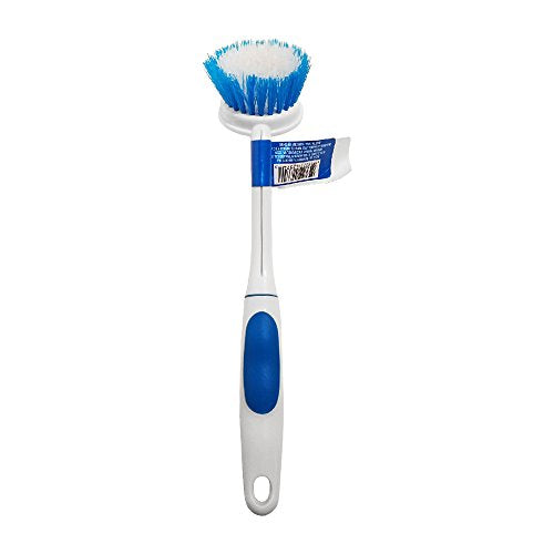 Brush Set, Includes 3 All Purpose Scrub Brushes for Cleaning Kitchen or Bathroom, White and Blue