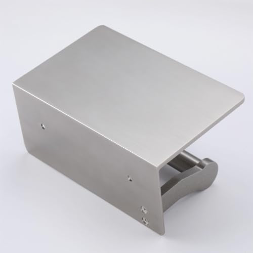 Toilet Paper Holder with Shelf, Adhesive or Screw Wall Mount Toilet Roll Holder for Bathroom, Rustproof Solid Aluminum Commercial Toilet Tissue Holder with Storage, Brushed Nickel - color: Brushed Nickel-1 Roll