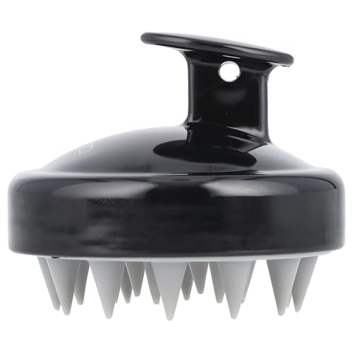 GIOVANNI Scalp Massager & Shampoo Brush - Shampoo Massager Brush Scrubber, Head Scrubber for Washing, for All Hair Types - Black Handle, Silicone Teeth