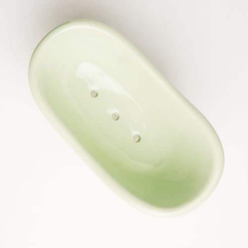 5.6" Ceramic Mini Bathtub Soap Dish Decortative Clawfoot Bathroom Soap Dish (Green Tea) - color: Green Tea