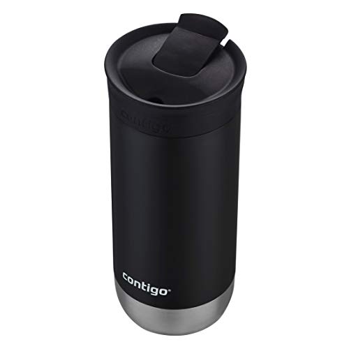 Contigo HuronTravel Mug Screw Cap Stainless Steel Drinking Cup - color: Licorice, size: 16oz (Pack of 4)