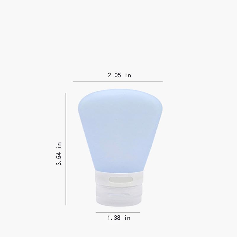 2 Pcs SiliconeTravel Bottles Set for Toiletries Travel Size Containers Kit,Leak Proof Refillable Squeeze Containers Small Empty Travel Size Bottles for Shampoo,Conditioner,Lotion,Toiletries