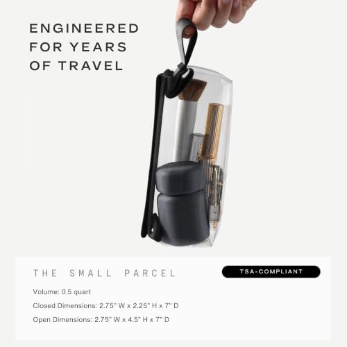 Cadence Parcel - Clear Travel Kit with Zipperless Magnetic Closure - Ink, Small - Durable, Leak-Resistant and TSA Approved Toiletry Bag - Modular Organization - Recycled TPU (.5 Qt) - color: Ink, size: Small