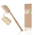 Natural Loofah with Handle,Back Scrubber for Shower Exfoliating Luffa On a Stick (1Pack) (Brush) - color: Brush