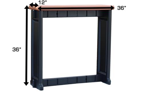 Single Bar Redwood Top & Black Base Ideal for Patio Hot Tub Area Backyard Durable WeatherResistant Design Easy Nohardware Assembly Proudly Made in USA - color: Black/Redwood, size: Single Bar without Barstools