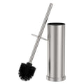 Stain Nickel Toilet Brush and Holder Set，Stainless Steel Heavy Duty Toilet Bowl Brush，Extra Long Handled Modern Toilet Cleaner Brush with Replaceable Head, Removable Inner Bowl, and Splash Protection