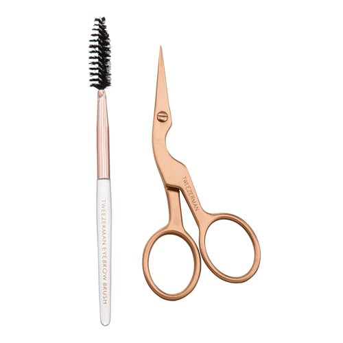 Tweezerman Exclusive Eyebrow Shaping Scissors & Brush Rose Gold - color: Rose Gold