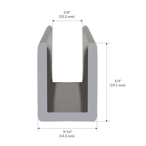 Brixwell SDCD38BN Brushed Nickel 3/8" Fixed Panel Shower Door Deep U-Channel - 95" Length - color: Brushed Nickel, size: 95"