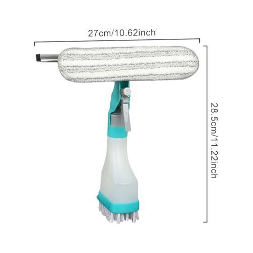 4 in 1 Window Cleaning Kit, Professional Window Vacuum Squeegee with Spray Bottle, Cleaner Brush Tools for Shower Wall Mirror Glass Car Windshield Countertop