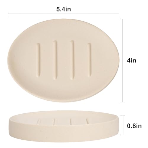 Soap Dish Bathroom Resin Bar Soap Holder for Shower Soap Tray for Kitchen Sink 2 Pack(Cream) - color: Cream, size: 2 Pack