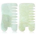 BBTO 2 Pcs Jade Comb for Scalp Massage Gua sha Comb for Head Body spa Hair Multifunctional Handheld Massage Tools(Classic Style) - style: Classic Style