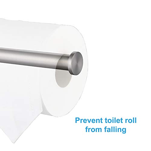 TASTOS Brushed Nickel Toilet Paper Holder SUS304 Stainless Steel, Modern Round Tissue Roll Holders Wall Mount, Toilet Paper Roll Dispenser Bathroom 5 inch TP Holder for Kitchen Washroom - color: Brushed Nickel