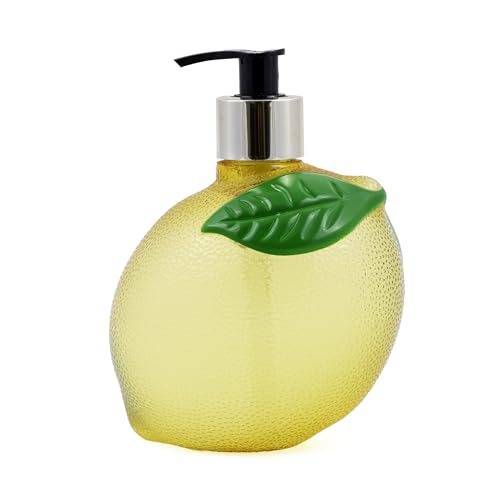 Simple Pleasures Lemon Limoncello Scented Liquid Hand Soap Dispenser - Plastic Novelty Decorative Refillable Hand Pump for Kitchen Countertops and Bathroom Sinks - color: Lemon