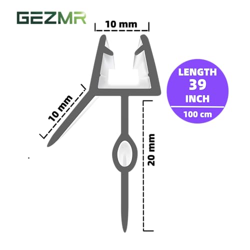 2-Pack Frameless Shower Door Bottom Seal (3/8'' X 39'') Clear Glass Shower Door Seal Strip Shower Door Sweep can Covers up to 20mm Gap - Stop Leaks - size: Standard - 3/8 inch (10mm) - 20mm Gap