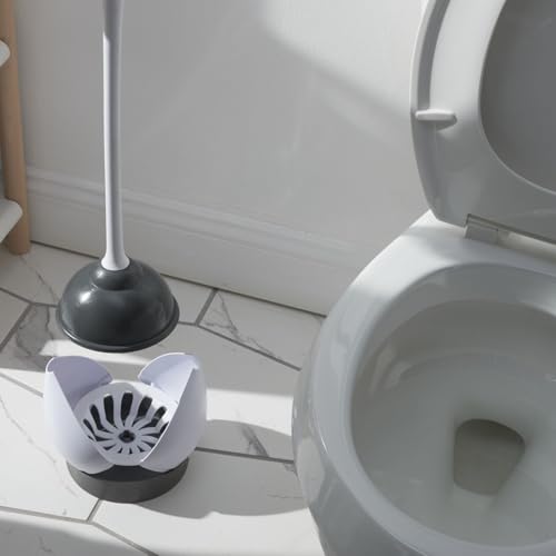 Clorox Toilet Plunger with Hideaway Caddy,– for Bathroom Organization and Storage,Bathroom Accessories,Toilet Unclogger,with Holder,White,(Pack of 12) - size: 12-Pack