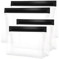 PACKISM Leakpoof Clear Toiletry Bags for Traveling - Sealed TSA Approved Toiletry Bag, Reusable Semi-Transparent Clear Cosmetic Bag with Flat Bottom, Perfect for Travel Essentials, 2L+2M, Black - color: 0-2L 2M-Black