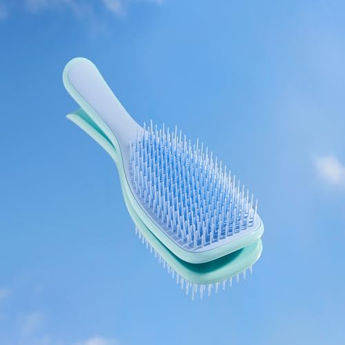 Tangle Teezer Ultimate Detangler Brush, Straight to Wavy, Denim Blues | Patented two-tier, regular-flex teeth reduce breakage & split ends on wet or dry hair; Shower-friendly hairbrush for all ages - color: Denim Blues