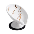 Agyiuns Soap Dish, Soap Holder Self Draining Leaf Shape Soap Dishes，White and Gold Marble Pattern Ceramic Draining Soap Tray for Shower, Bathroom Sink, Kitchen (Small Size-Marble White, 1) - color: Small Size-marble White