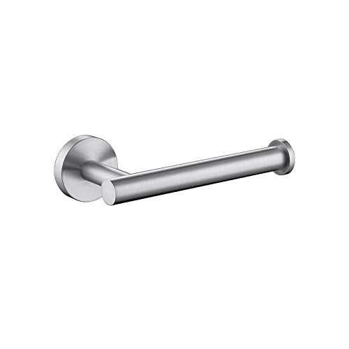 TASTOS Brushed Nickel Toilet Paper Holder SUS304 Stainless Steel, Modern Round Tissue Roll Holders Wall Mount, Toilet Paper Roll Dispenser Bathroom 5 inch TP Holder for Kitchen Washroom - color: Brushed Nickel