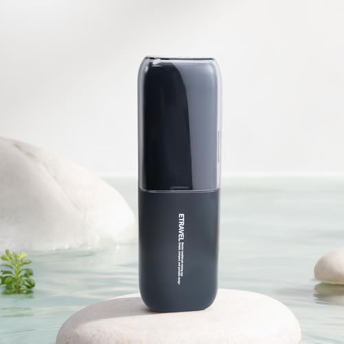 Toothbrush Travel Case, 2-in-1 Large Capacity Toothbrush Holder and Rinse Cup with Cover for Traveling, Camping, Gym, and Trips (Black) - color: Black