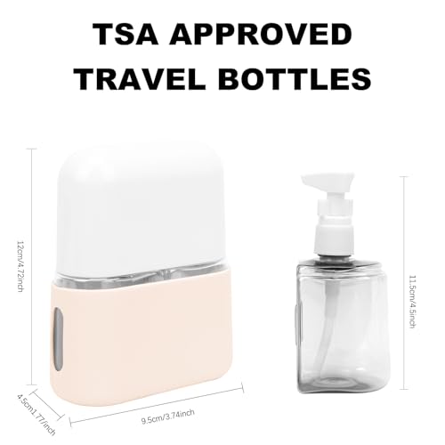 Skycase Travel Bottles - Leak Proof Refillable TSA Approved Travel Size Toiletries, 2 in 1 Liquid Bottles Containers with Labels and Funnel Airplane Accessories Kits for Lotion Liquid (White) - color: White, size: 2 in 1