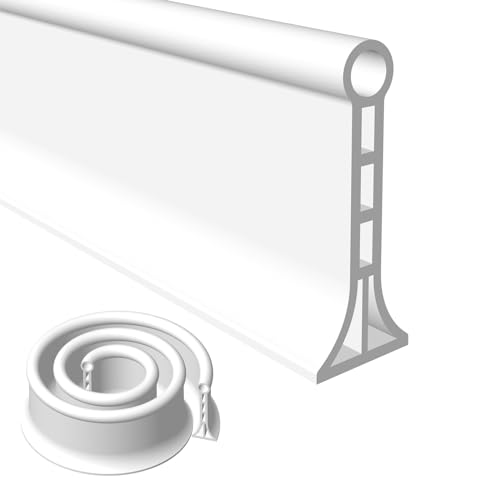 3.15" High- Shower Threshold Water Dam,39 Inch New Shower Dam - Collapsible Shower Water Dam,Shower Splash Guard Water Dam Barrier for Wet and Dry Separation - style: 39“ White