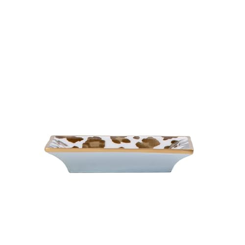 Jaye's Studio Leopard Cream Enameled Rectangle Catch All Tray, Jewelry Tray for Bathroom, Vanity - Decorative Landry Tray - color: Cream Leopard