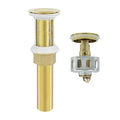 Bathroom Sink Drain,Drain Stopper Gold Stainless Steel Bathroom Sink Without Overflow,Small Cap Pop Up Drain Assembly with Detachable Strainer Basket,Built-in Anti-Clogging - color: Gold-small Cap, style: Without Overflow