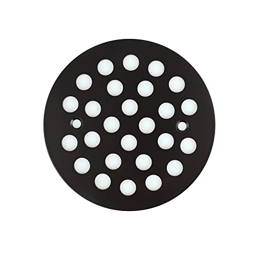 4-1/4 Inch Screw-in Round Floor Drain Cover Replacement Shower Drainer Grates (Black) - color: Black
