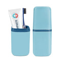 COMNICO Travel Toothbrush Cup Case Portable PP Seal Tooth Brush Holders Cover Multi-Function Toothpaste Storage Container Cup for Home School Camping Business Trip Bathroom (Blue) - color: Blue