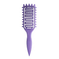 Curl Defining Brush for Curly Hair, Vented Detangling Hair Brush for Wet and Dry Styling, Curved Brush for Shaping and Smoothing Curl Clumps, Lightweight Hair Brush （Purple） - color: Purple