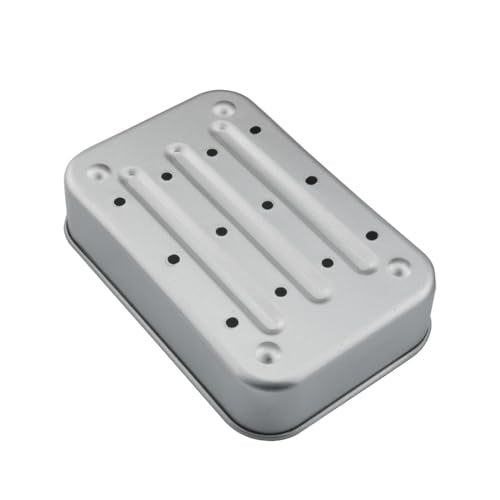 Aluminum Travel Soap Container with Lid Self-Draining Soap Dish Metal Storage Rack Portable Moisture Resistant Soap Holder for Traveling Gym Silver Double Square Drainable Soap Case