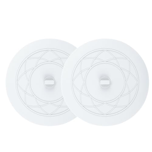 Tub Stopper 2PCS,Bathtub Drain Stopper,6 inches Bathtub Tub Drain Cover Stopper,Silicone Drain Plug,Kitchen Bathroom Hair Water Shower Stopper,Large Bathroom Laundry Accessories (White/White) - color: White/White