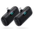 [2-Pack] Mini Portable Charger 5000mAh Power Bank,3A PD USB C Cell Phone Portable Power, LCD Display Battery Pack Compatible with iPhone 17/17 Air/16/16 pro/15/15 pro Max/Android/Samsung/Moto/LG etc - color: Black+Black