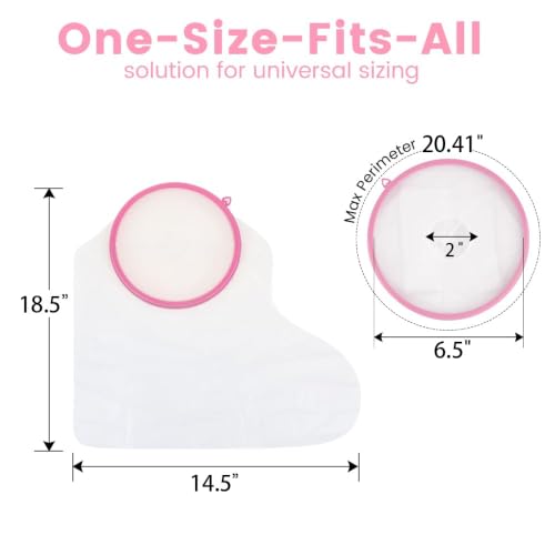 Waterproof Cast Covers for Shower Leg, Adult Cover Swimming Showering Protector Boots for Foot and Ankle after Surgery, Cast Bag Monitor Recovery Supplies, Bath & Wound & Bandage Protection - color: Short Leg, style: Reinforced Pink