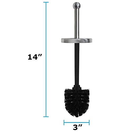 Blue Donuts Toilet Brush with Stainless Steel Holder, Toilet Bowl Cleaner Brush and Holder, Cleaning Brush Holder, Chrome - color: Stainless