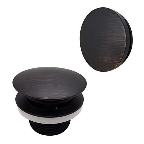 Westbrass D398RK-12A 1-1/2" NPSM Coarse Thread Mushroom Tip-Toe Bathtub Drain Stopper with Illusionary Overflow Faceplate, Antique Bronze - color: Antique Bronze, size: 1 Pack
