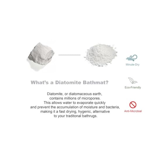 24x15 Modern Diatomite Stone Medium Bath Mat in Gray