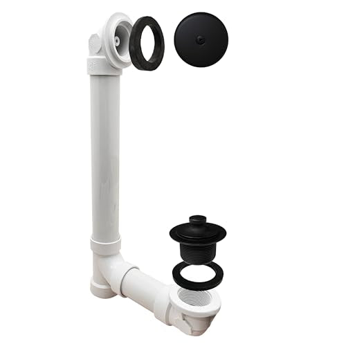 Westbrass Pull & Drain Sch. 40 PVC Bath Waste with One-Hole Top Elbow, Matte Black, D49721-62 - color: Matte Black, size: 1 Pack