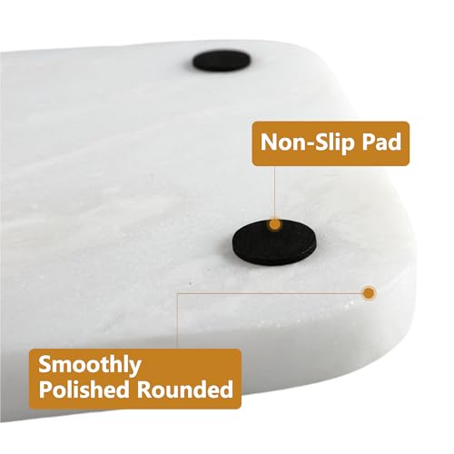 Karibiber Vanity Tray, 11.8inch Marble Bathroom Tray for Countertop, White Marble Bathroom Dresser, Stone Serving Tray for Kitchen Counter, Storage Organizer for Decor, Perfume, Jewelry - color: Namib Bianco