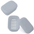 Quatish 2 Pack Travel Soap Container With Lid, Portable Bar Soap Holder Case For Camping, Gym, Bathroom - Greyblue - color: Greyblue