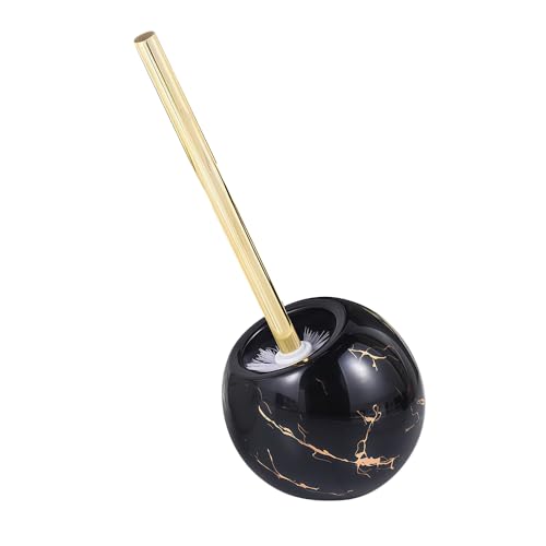 Toilet Brush and Holder Set - Toilet Bowl Brush and Holder with Sturdy Bristles Bathroom Accessories Toilet Cleaner Brush for Bathroom (Black) - color: Black