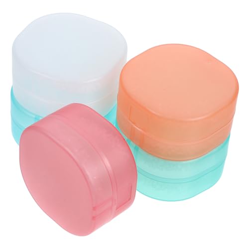 5pcs Round Soap Box Set with Lid, Portable Bar Soap Holder Travel Case, Sponge Material, Multi-Color Storage Container for Bathroom and Outdoor Use