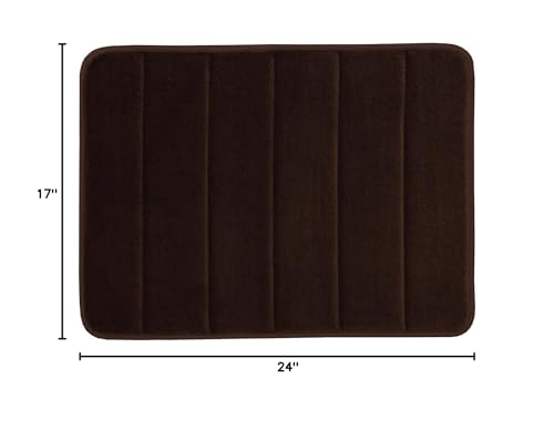 WPM WORLD PRODUCTS MART Memory Foam Bath Mat-Incredibly Soft and Absorbent Rug, Cozy Velvet Non-Slip Mats Use for Kitchen or Bathroom (17 Inch x 24 Inch, Brown) - color: Brown, size: 17 x 24 inches