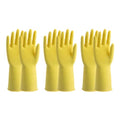3 Pairs Rubber Dishwashing Gloves, Waterproof Non-Slip Reusable Household Dish Gloves for Kitchen Bathroom Home