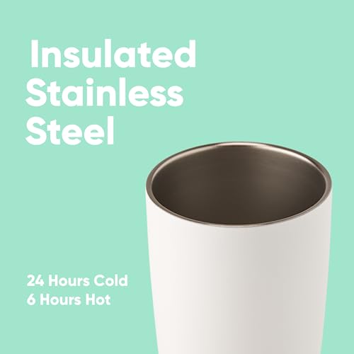 Owala SmoothSip Insulated Stainless Steel Coffee Tumbler, Reusable Iced Coffee Cup, Hot Coffee Travel Mug, BPA Free 20 oz, Gray (Cloudscape) - color: Cloudscape, size: 20 Ounces